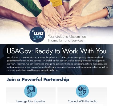 Partnership flyer - USAGov- Ready to work with you